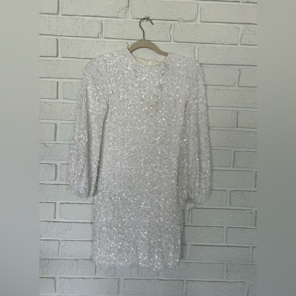 Elegant White Sequin Dress